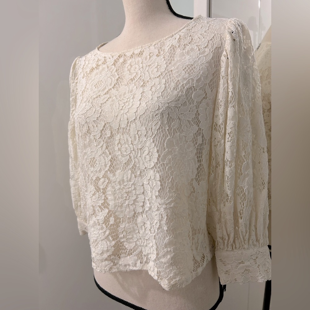 Zara Ivory Lace Shirt